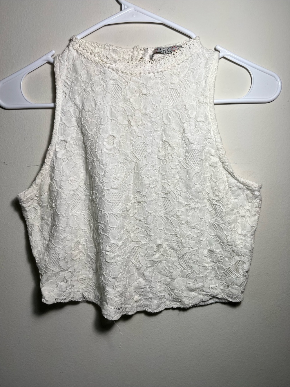 Rolla Coster White Floral Lace Cropped Camisole